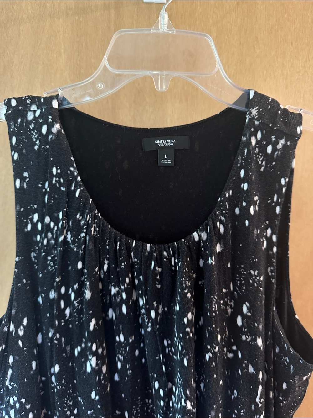 Simply Vera Vera Wang Black Sleeveless Speckled Midi Dress - Picture 2 of 5